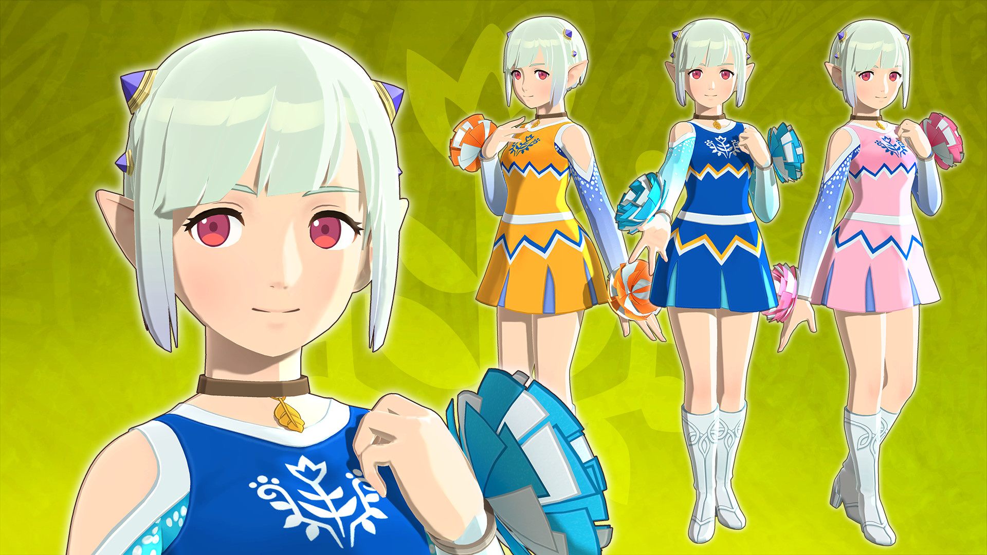 Monster Hunter Stories 2: Wings of Ruin - Ena's Outfits: Cheerleader Three-Pack (Blue/Orange/Pink) screenshot 1