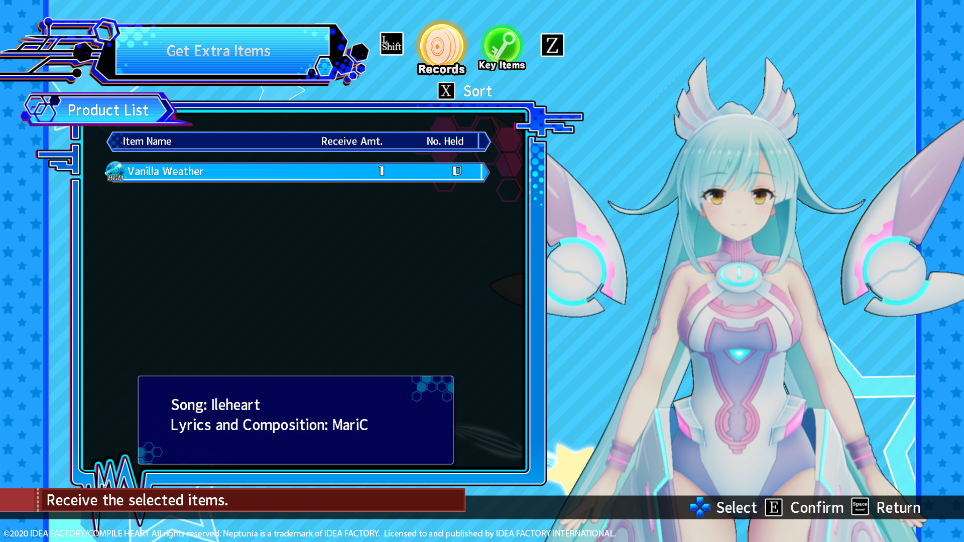 Neptunia Virtual Stars - In-game BGM: Ileheart - "Vanilla Weather" screenshot 1