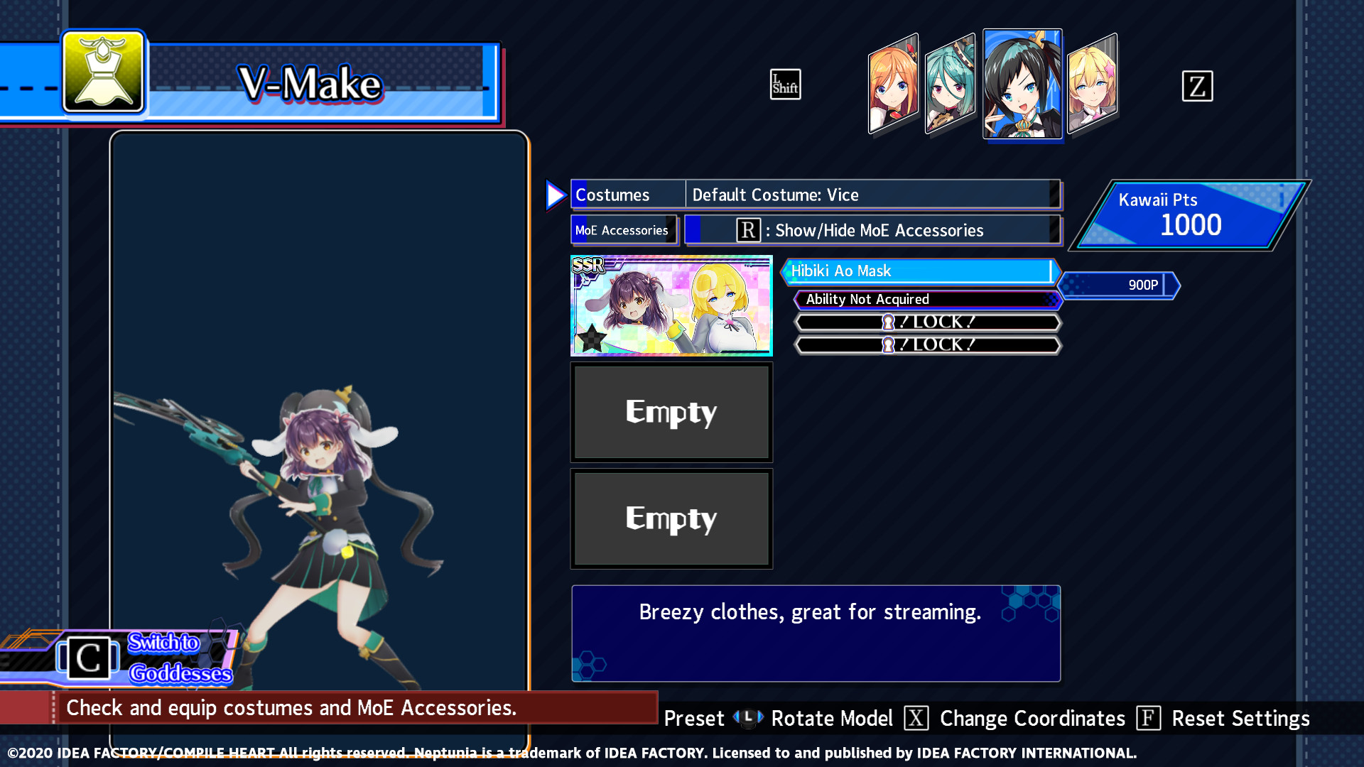 Neptunia Virtual Stars - Hibiki Ao Pack screenshot 2