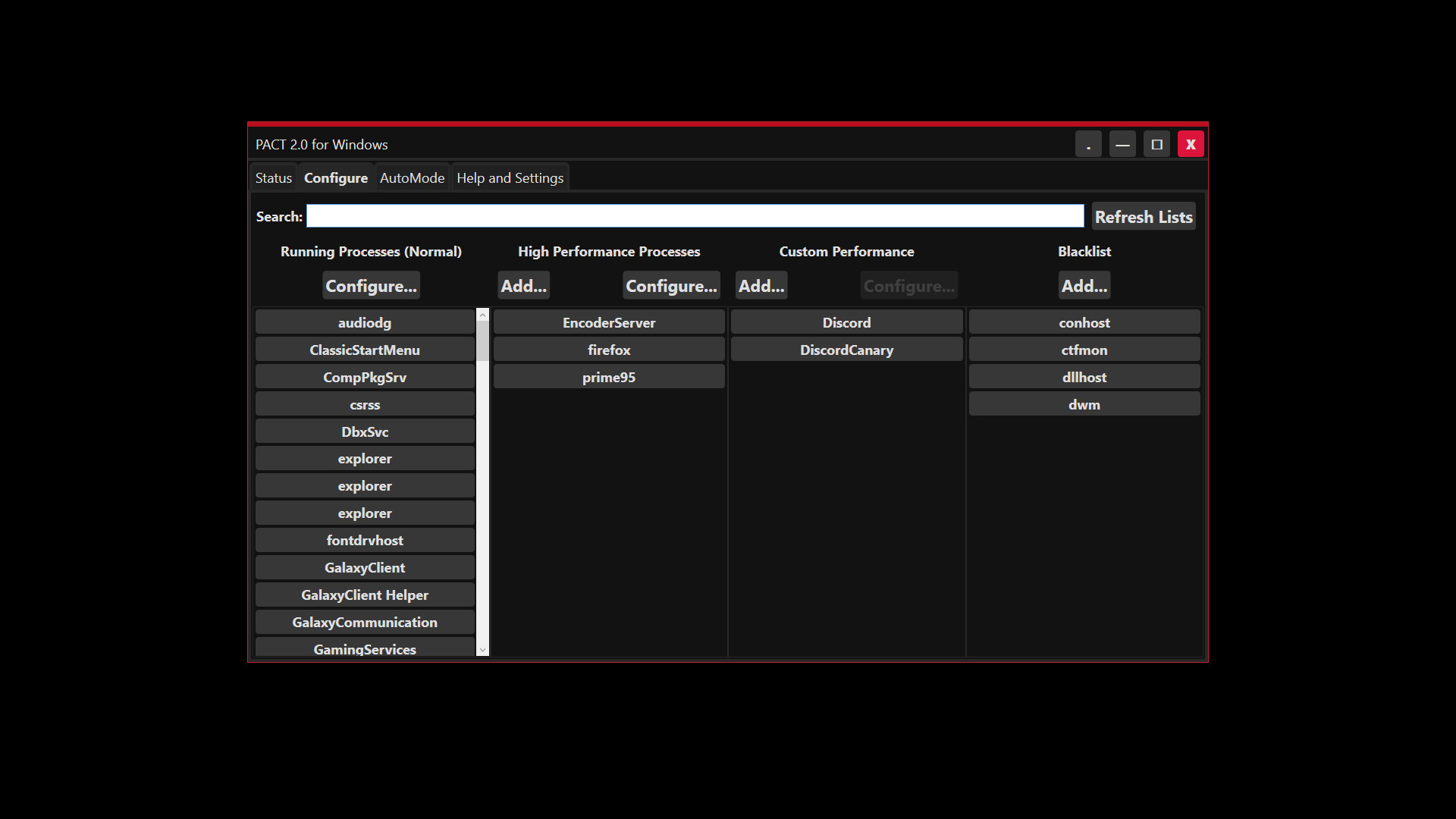 PACT - Process Affinity Control Tool screenshot 2