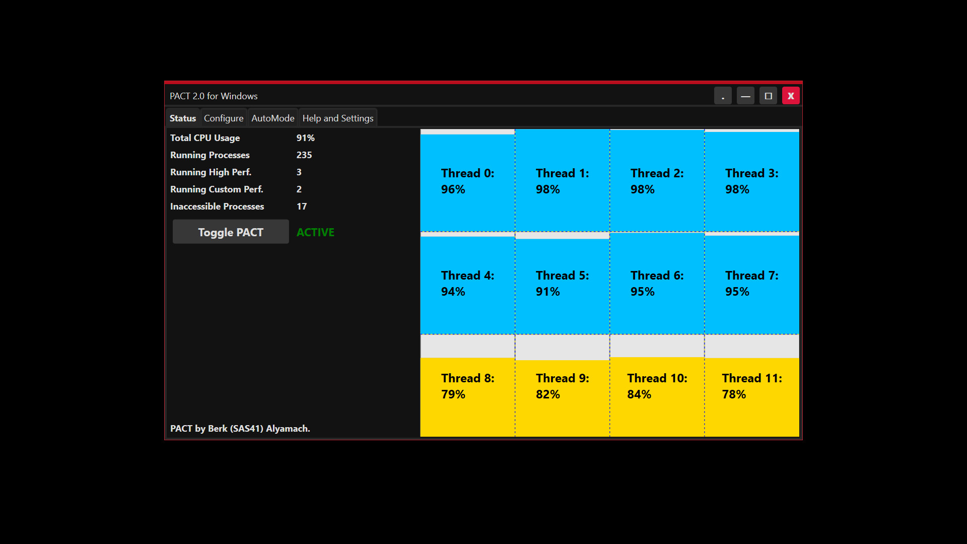PACT - Process Affinity Control Tool screenshot 1