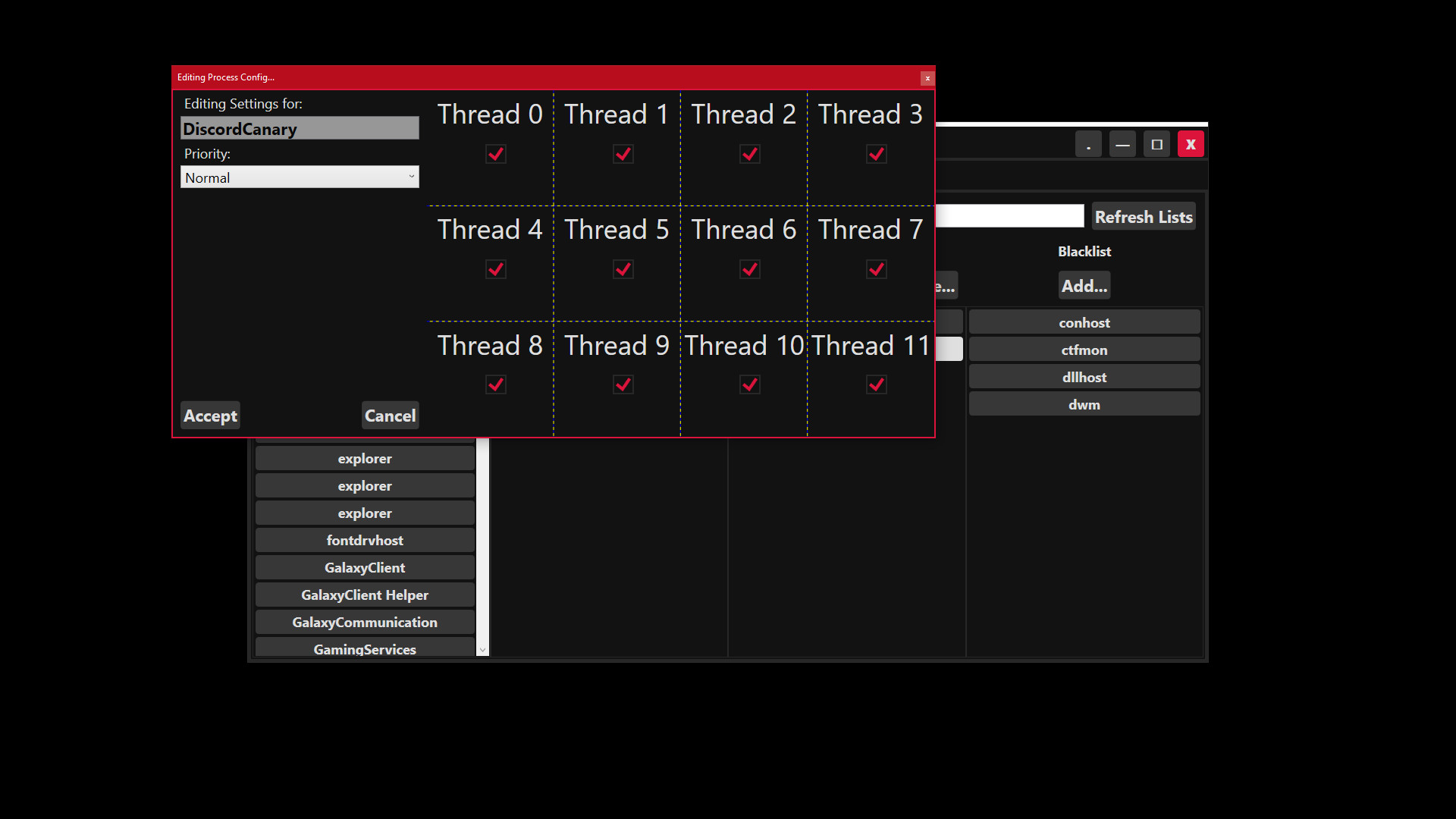 PACT - Process Affinity Control Tool screenshot 3