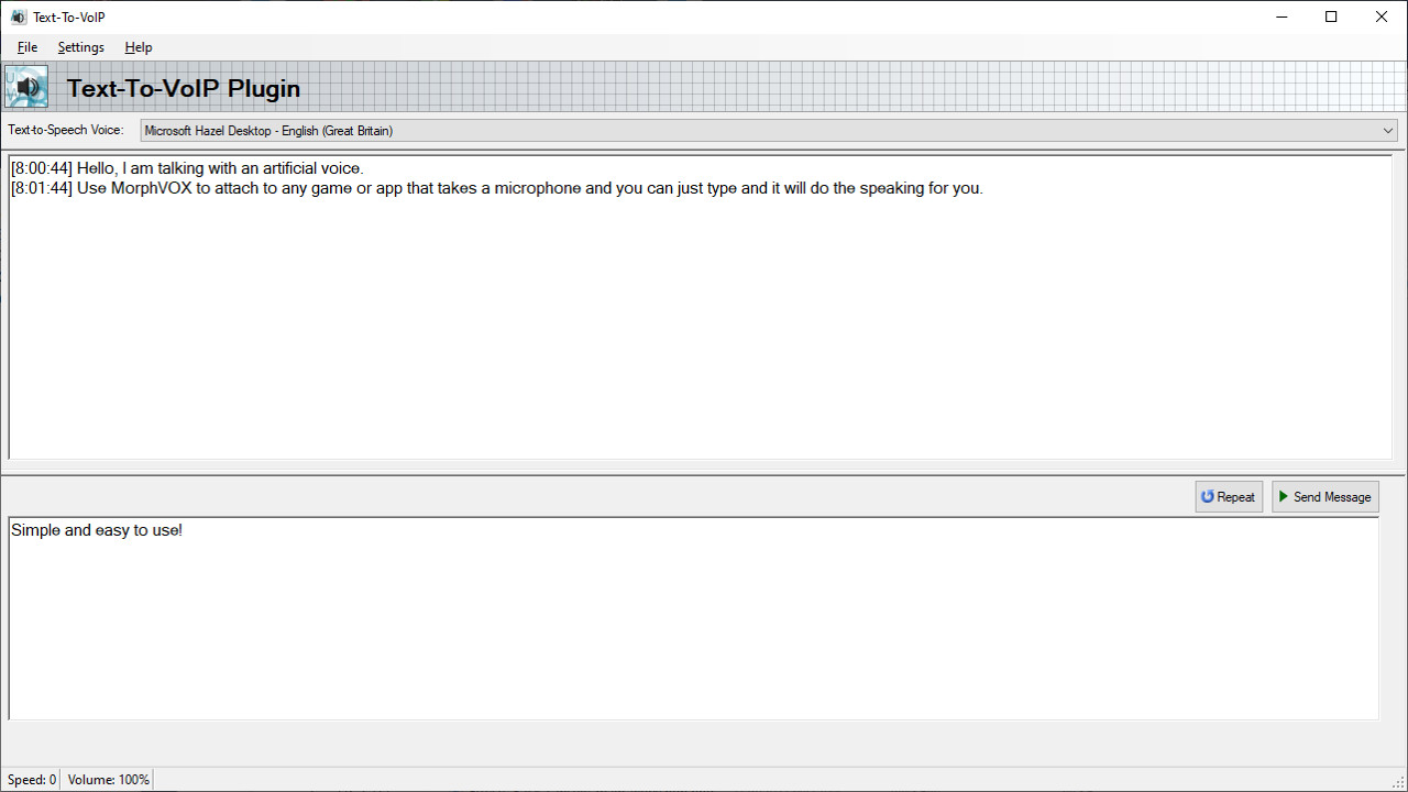 MorphVOX Pro - Text-To-VoIP screenshot 1