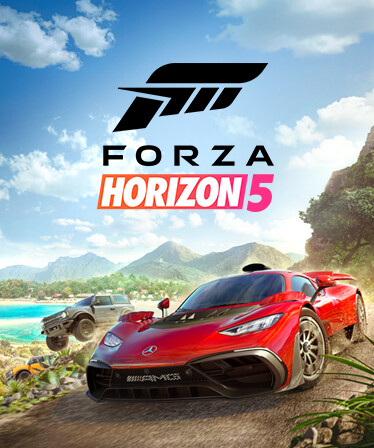 Sports car in Forza Horizon 5 on a Mexican road for choosing fast repeatable races