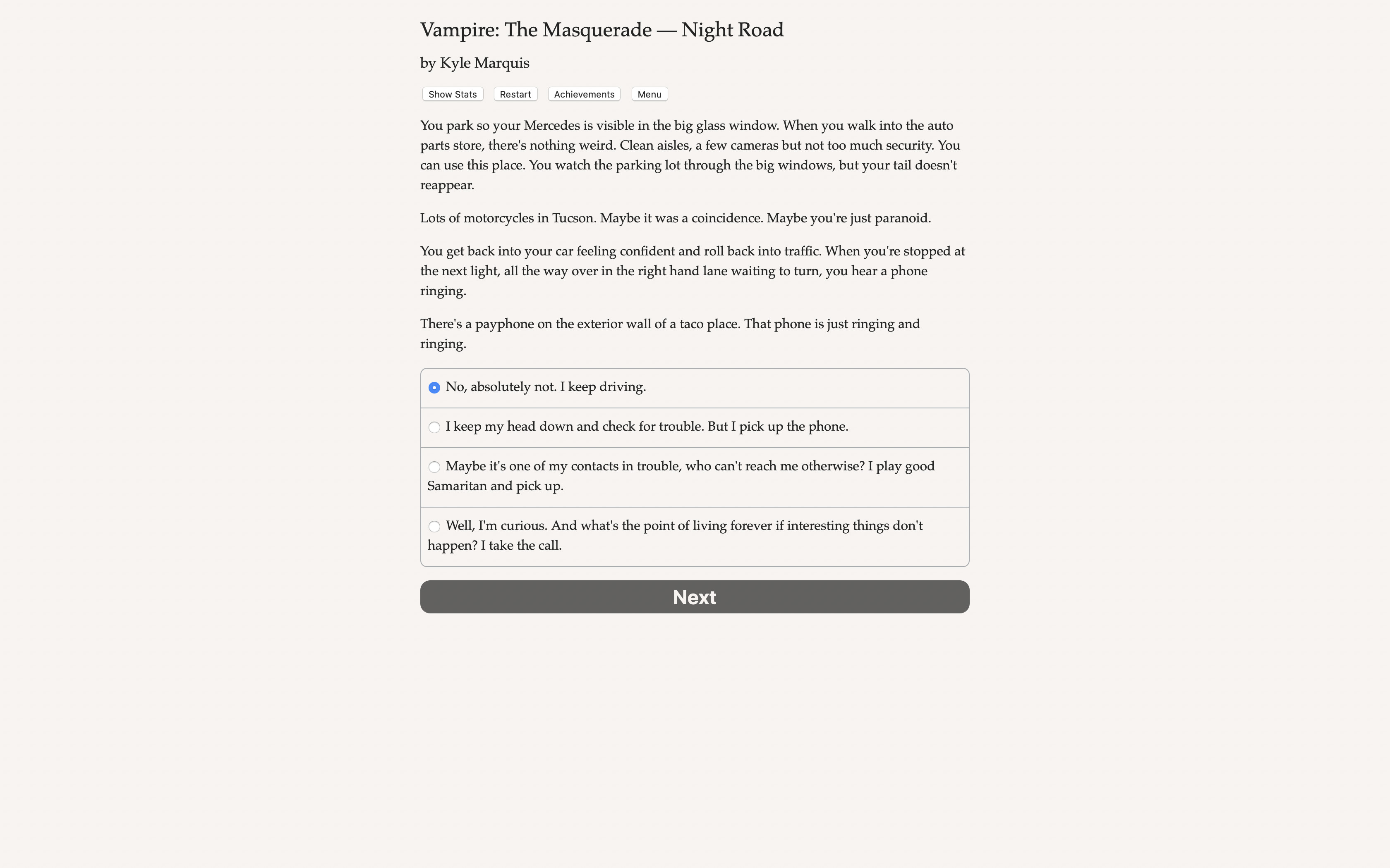 Vampire: The Masquerade — Night Road — Secrets and Shadows screenshot 4