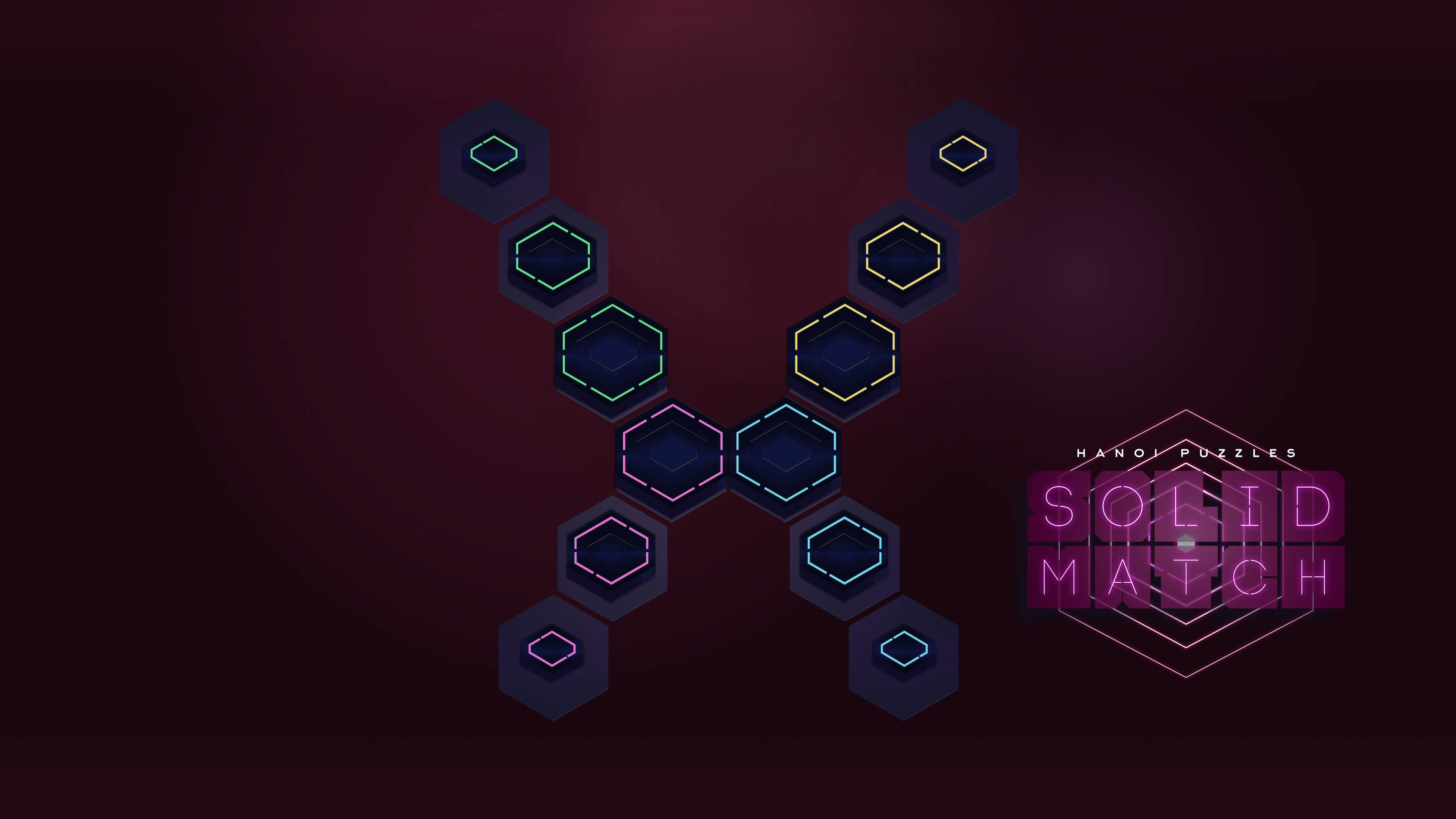Hanoi Puzzles: Solid Match - Wallpapers screenshot 1