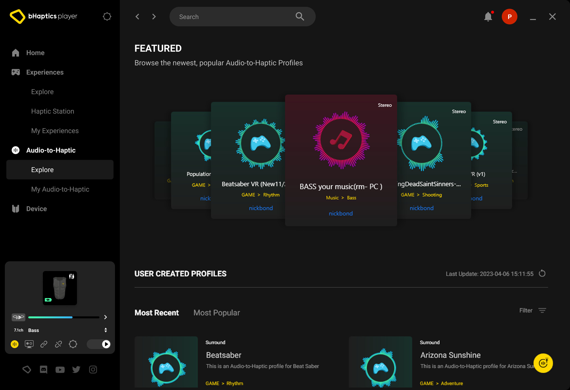 bHapticsPlayer screenshot 5