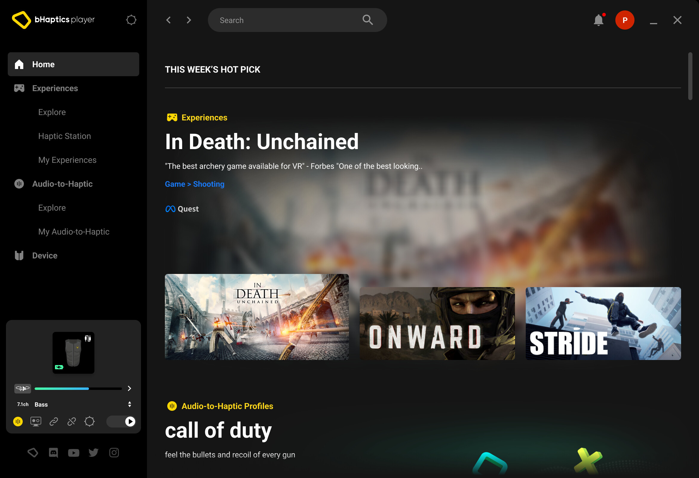 bHapticsPlayer screenshot 1