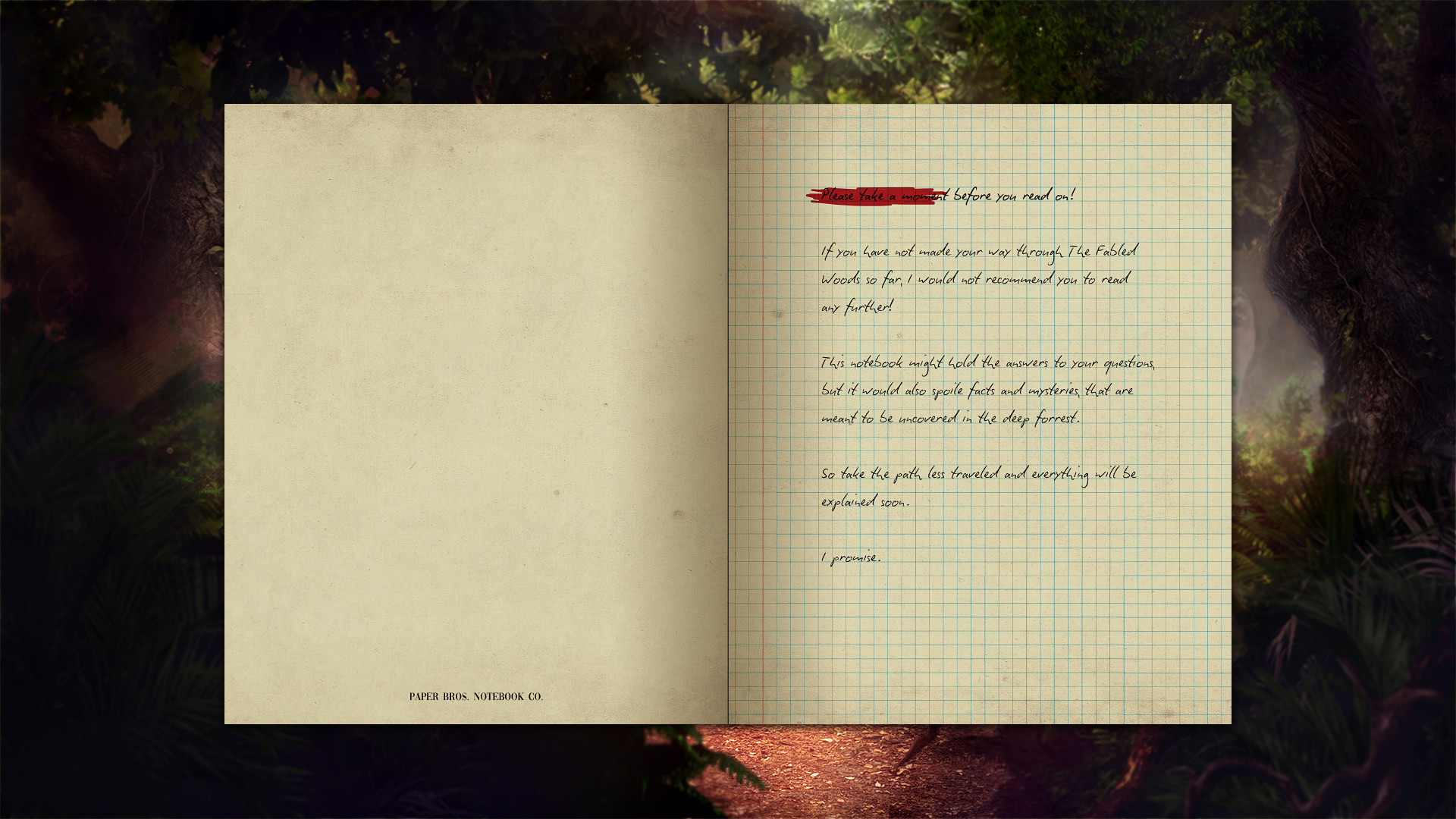 The Fabled Woods - Notebook screenshot 2