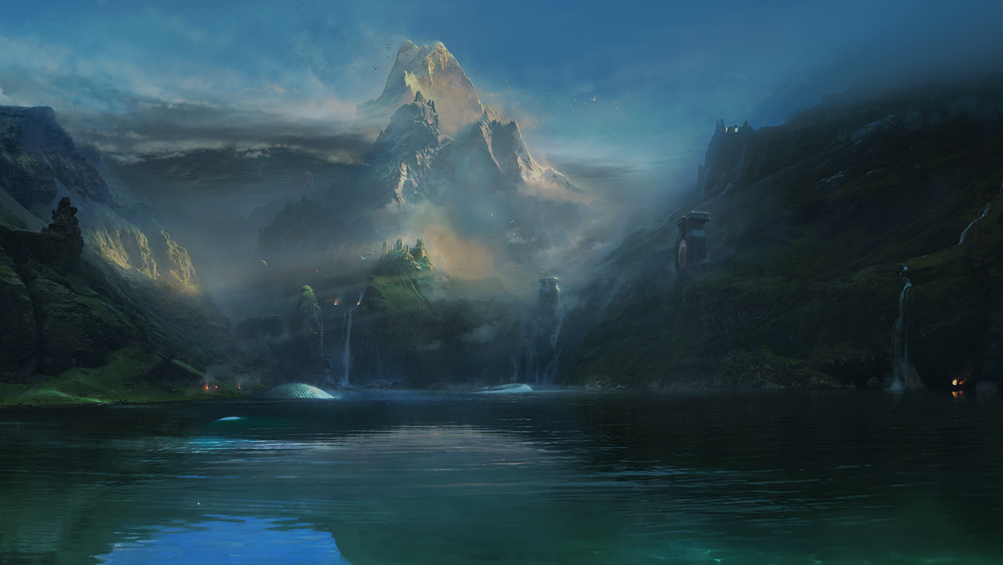 Official God of War landscape showing an explorable Midgard area