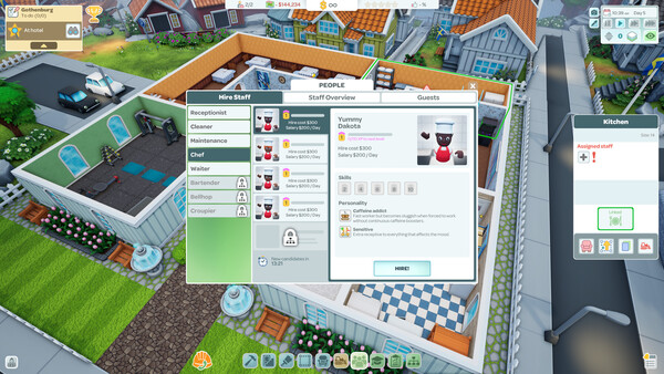 Scenario hotel screenshot linking to the London scenario guide.