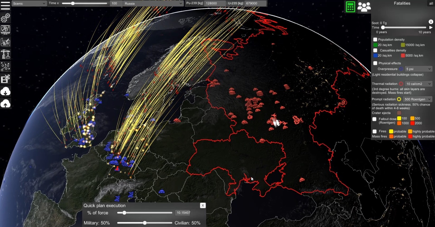 Nuclear War Simulator screenshot 1