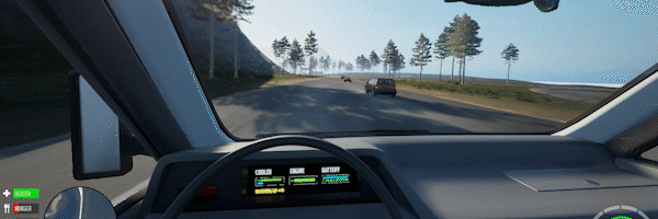 Caravanners góc nhìn người lái xe van trên đường ven biển có bảng điều khiển