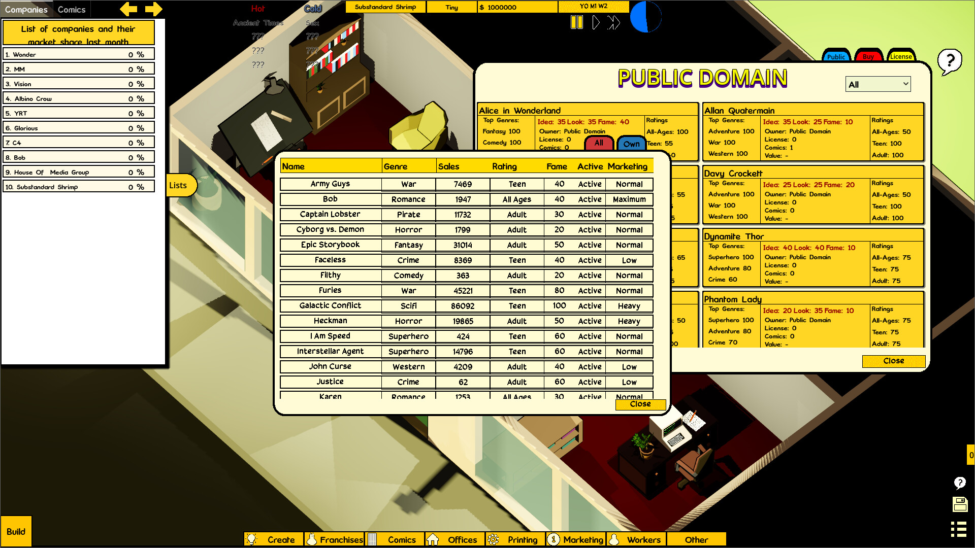 Comic Book Company Manager screenshot 2