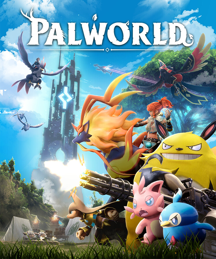 Official Palworld artwork showing Pals and open terrain to prepare before building a crude oil base