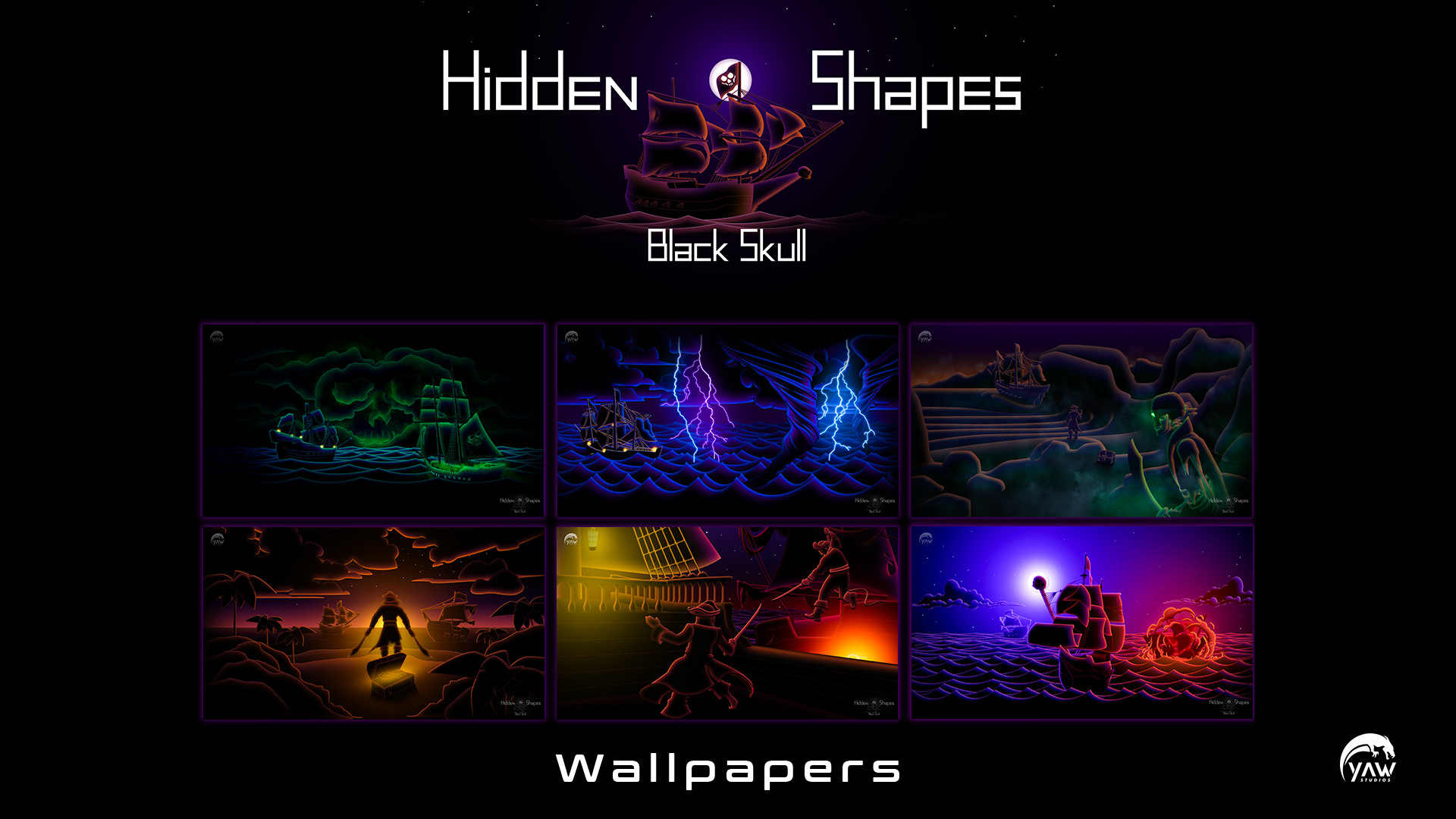 Hidden Shapes Black Skull - Wallpapers screenshot 1
