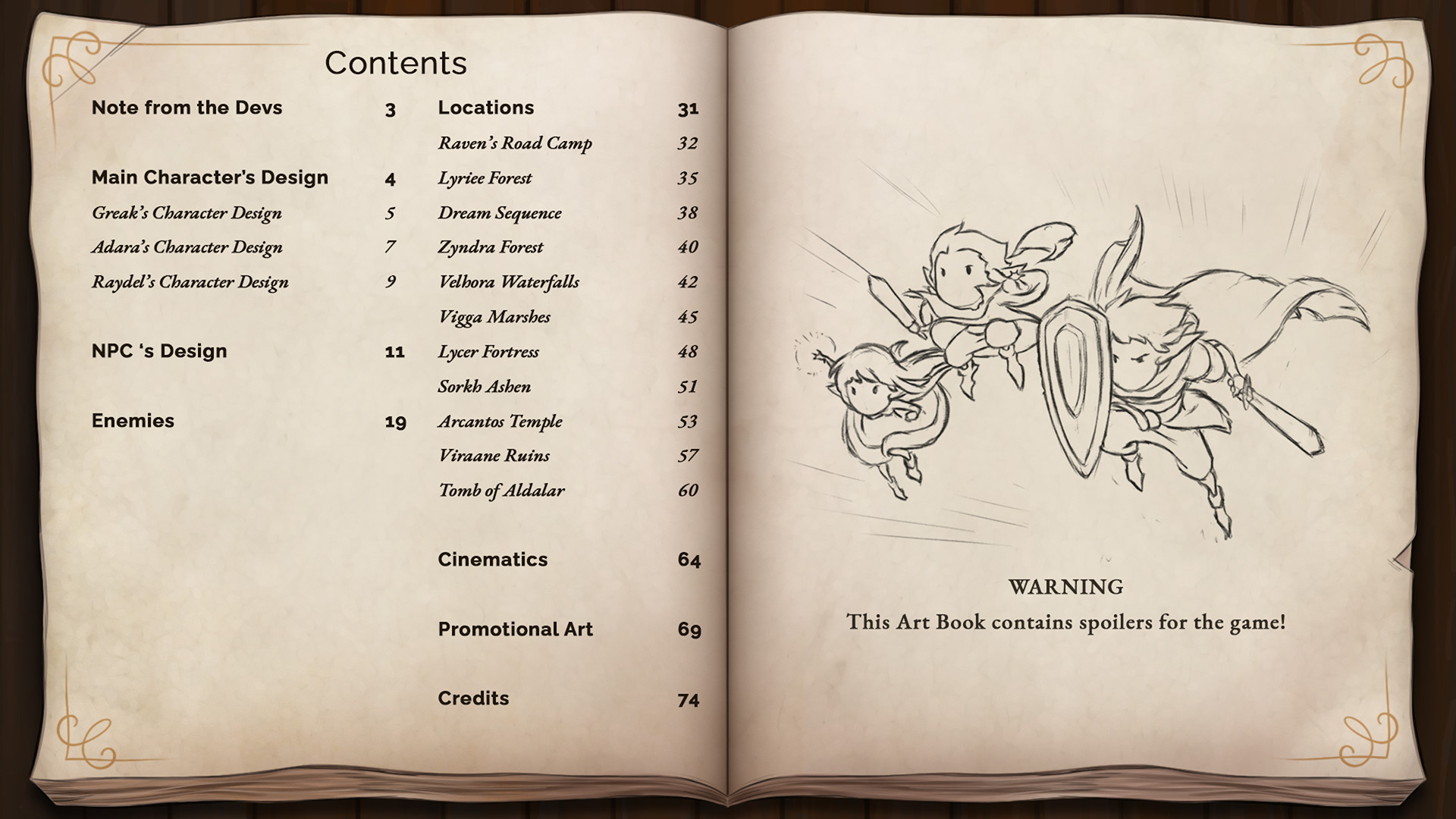 Greak: Memories of Azur - Digital Artbook screenshot 2