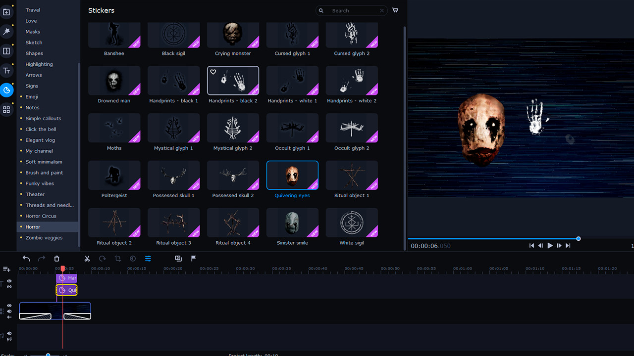 Movavi Video Editor Plus 2022 - Horror Stories Set screenshot 4