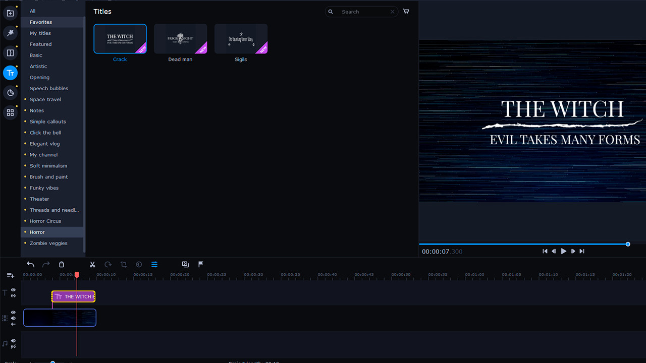 Movavi Video Editor Plus 2022 - Horror Stories Set screenshot 3