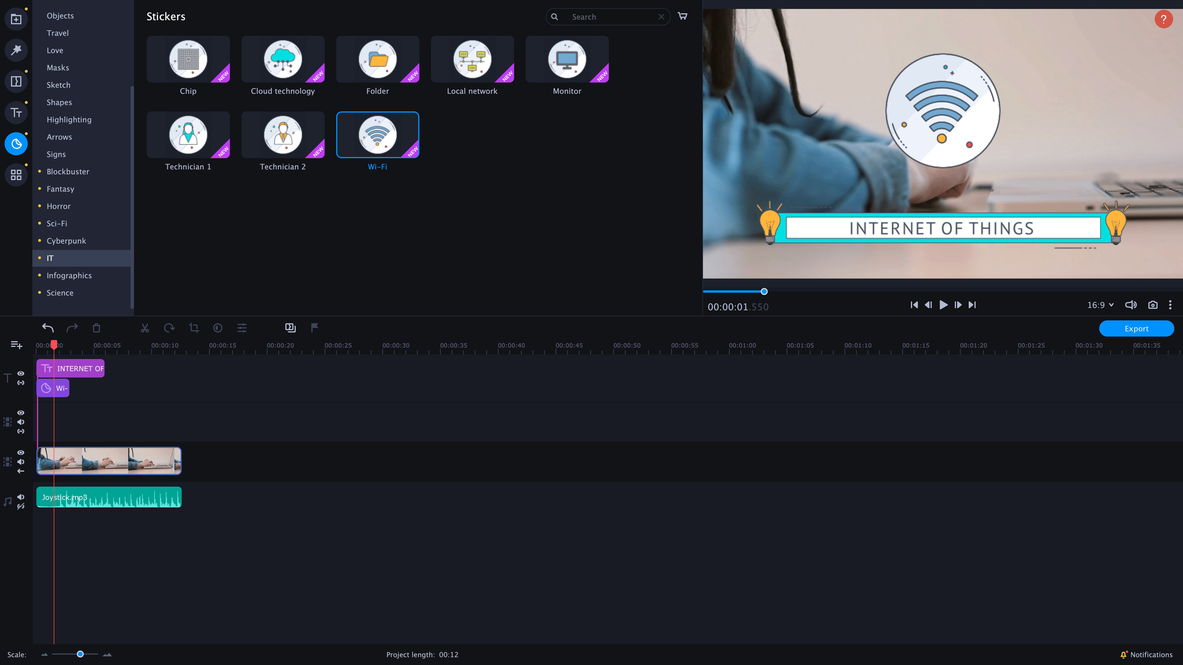 Movavi Video Editor Plus 2022 - Technology Set screenshot 3