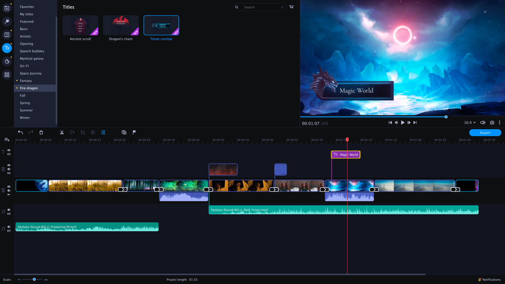 Movavi Video Editor Plus 2022 - Magic World Set screenshot 4