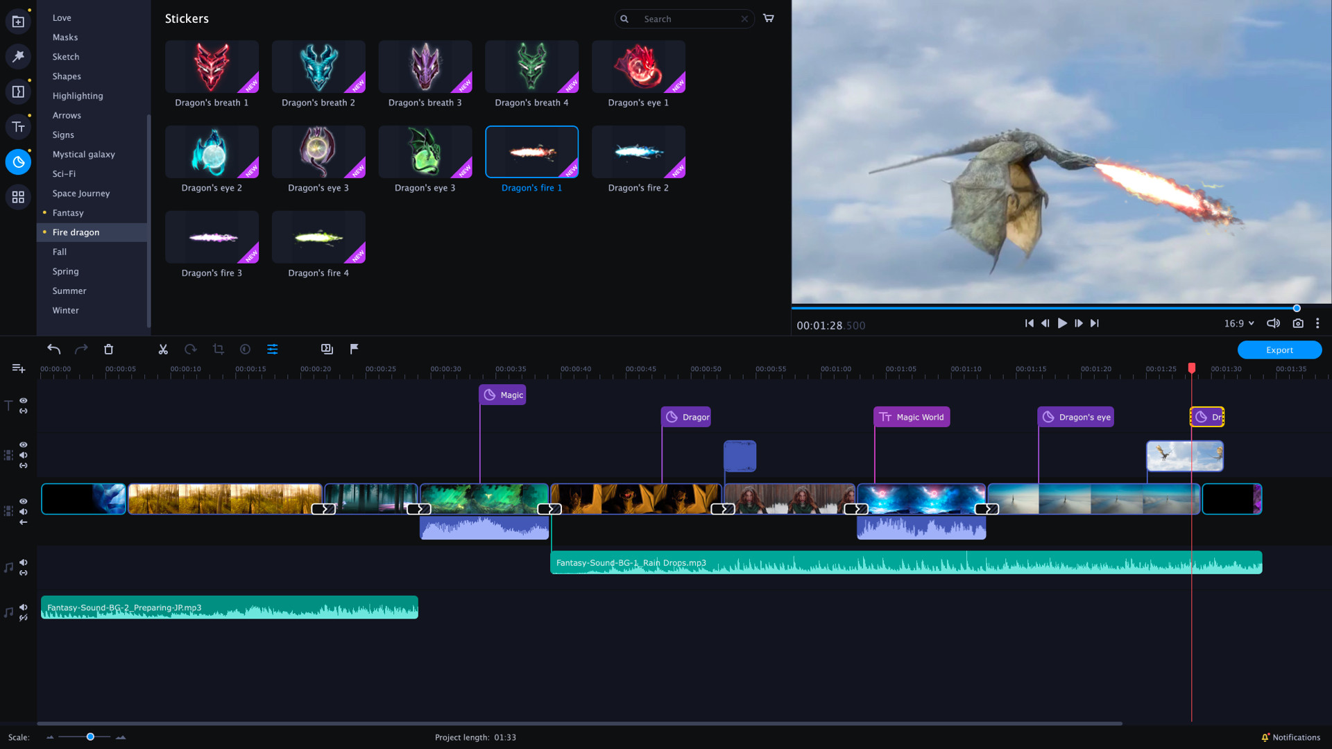 Movavi Video Editor Plus 2022 - Magic World Set screenshot 5