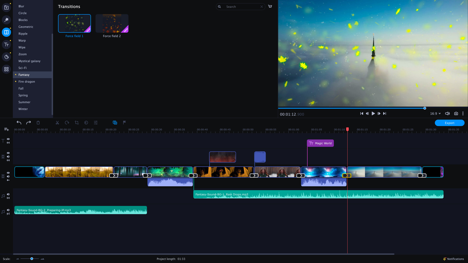 Movavi Video Editor Plus 2022 - Magic World Set screenshot 1