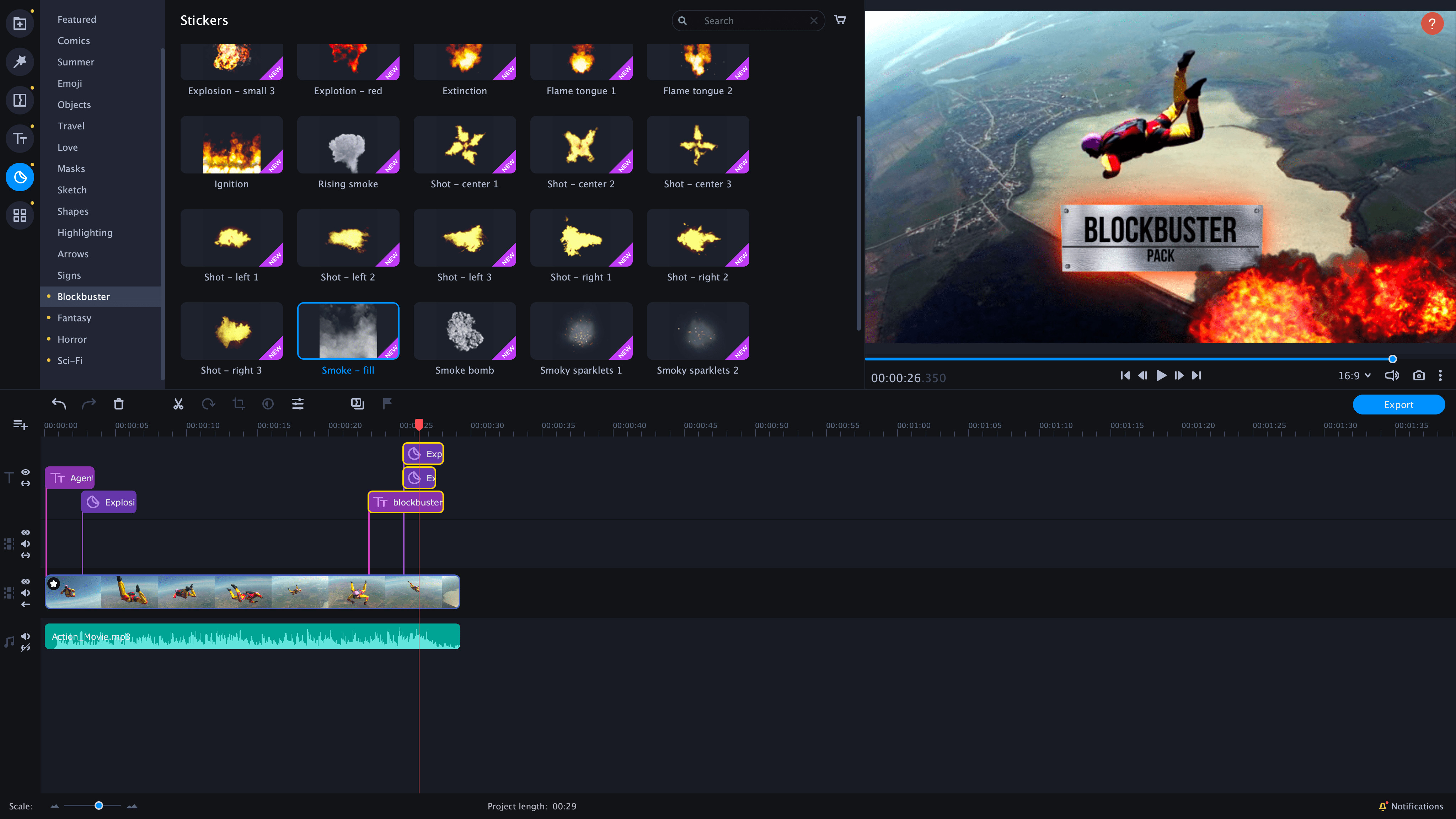 Movavi Video Editor Plus 2022 - Cinematic Set screenshot 4