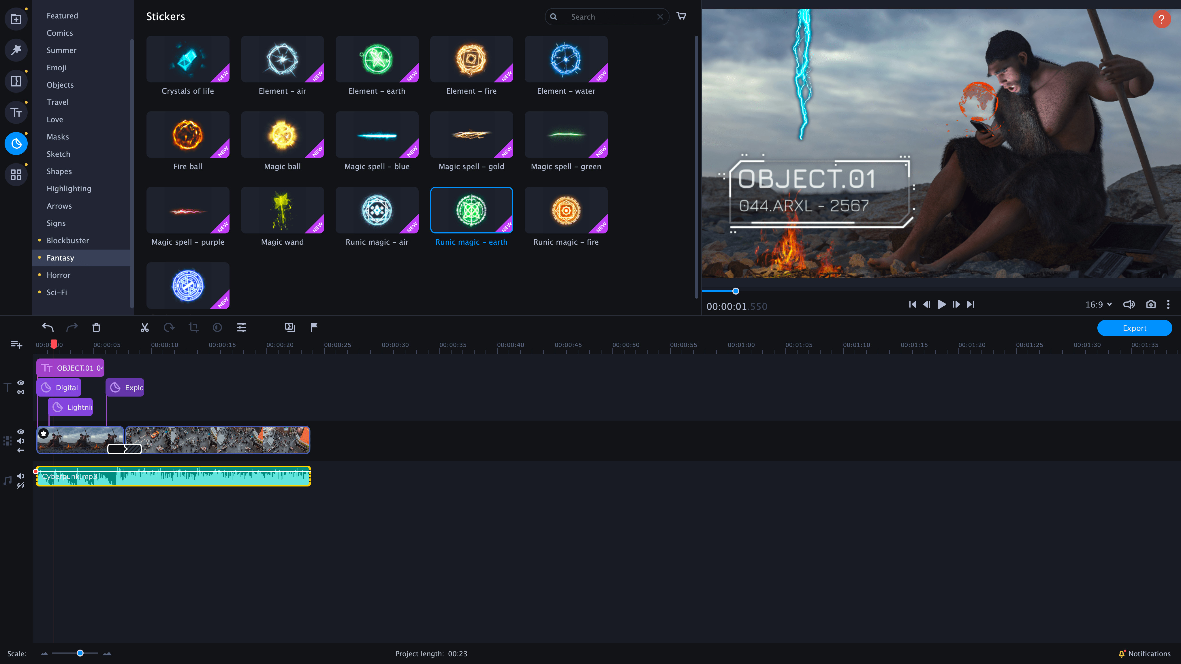 Movavi Video Editor Plus 2022 - Cinematic Set screenshot 2