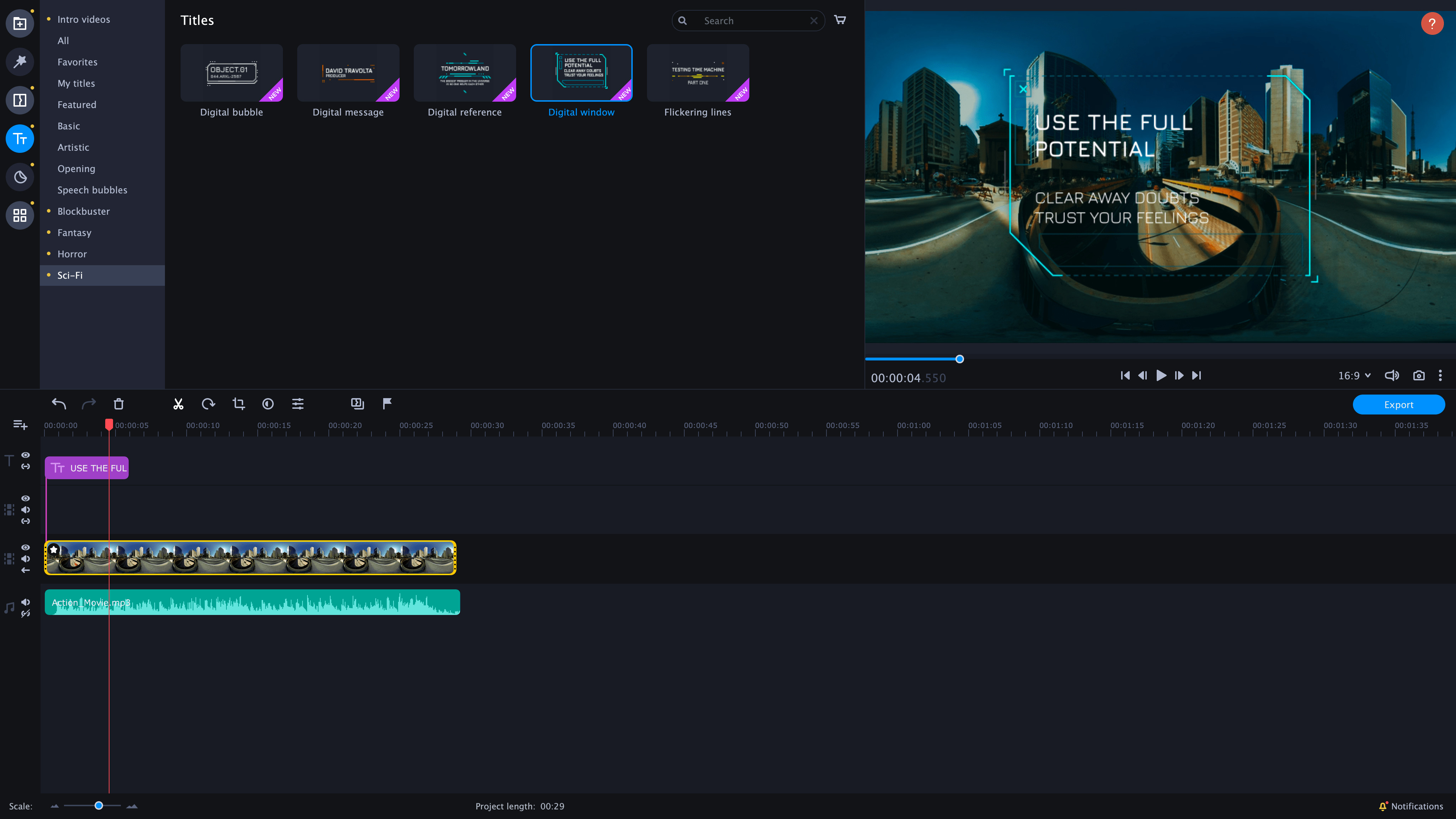 Movavi Video Editor Plus 2022 - Cinematic Set screenshot 5
