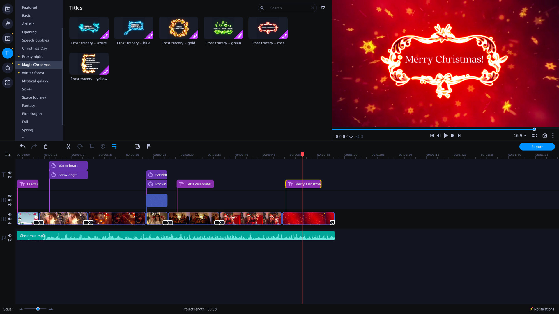 Movavi Video Editor Plus 2022 - Christmas Party Set screenshot 3