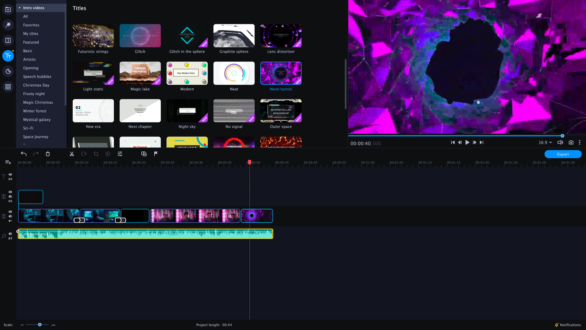 Movavi Video Suite 2022 - VHS Intro Pack screenshot 2