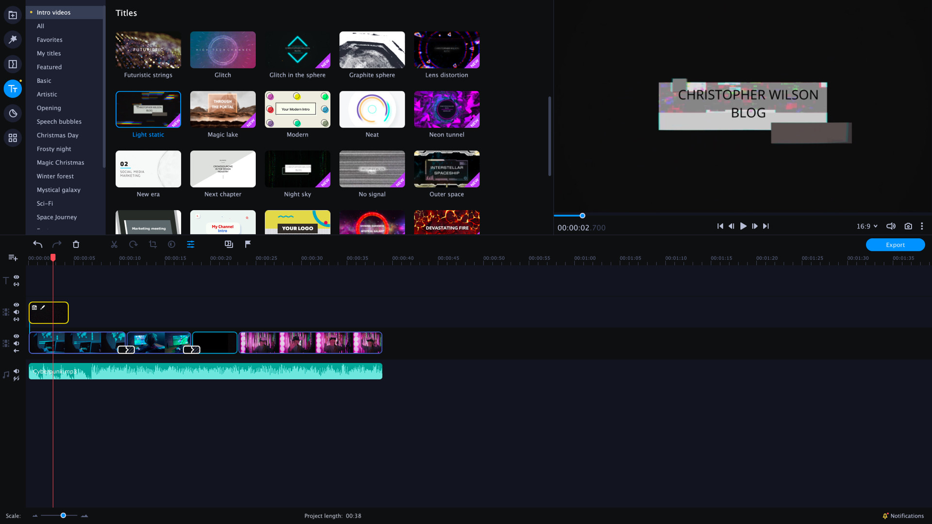 Movavi Video Suite 2022 - VHS Intro Pack screenshot 3