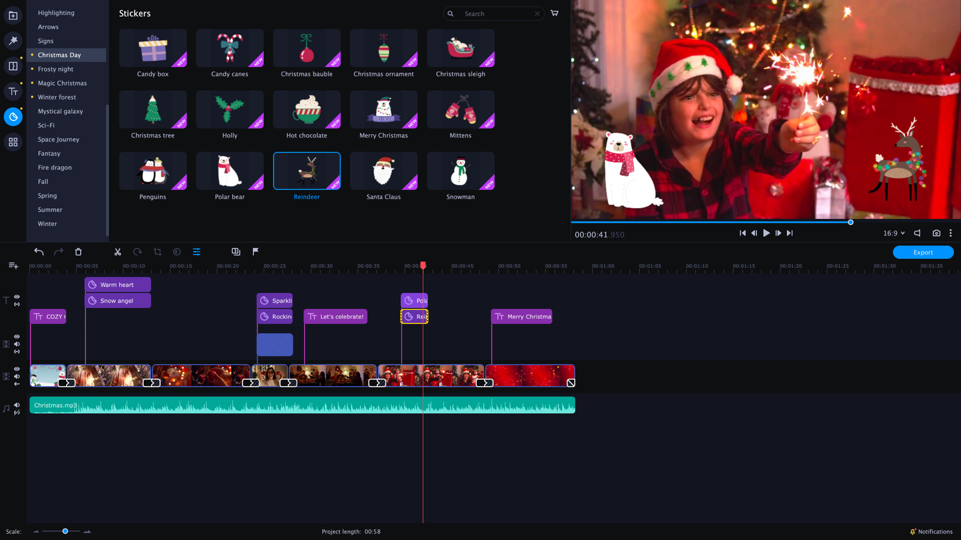 Movavi Video Suite 2022 - Christmas Party Set screenshot 1