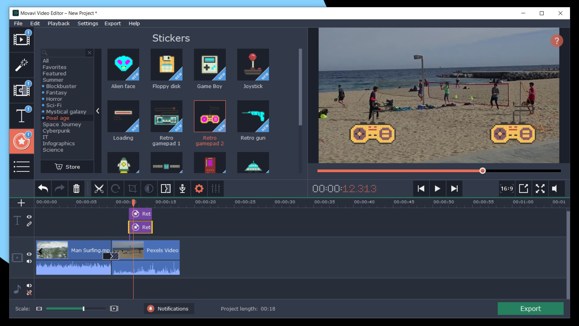 Movavi Video Suite 2022 - Pixel Age Pack screenshot 5