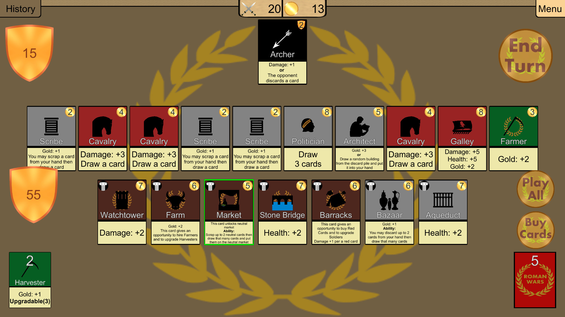 Roman Wars: Deck Building Game screenshot 10