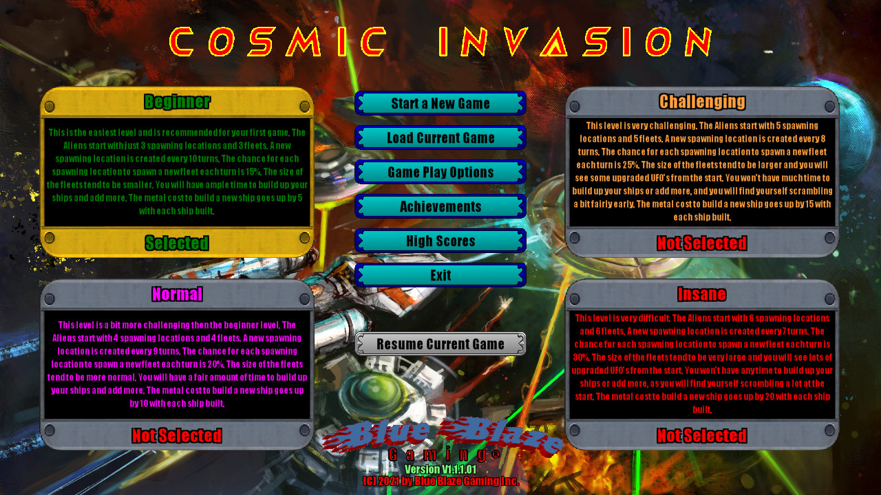 Cosmic Invasion screenshot 1