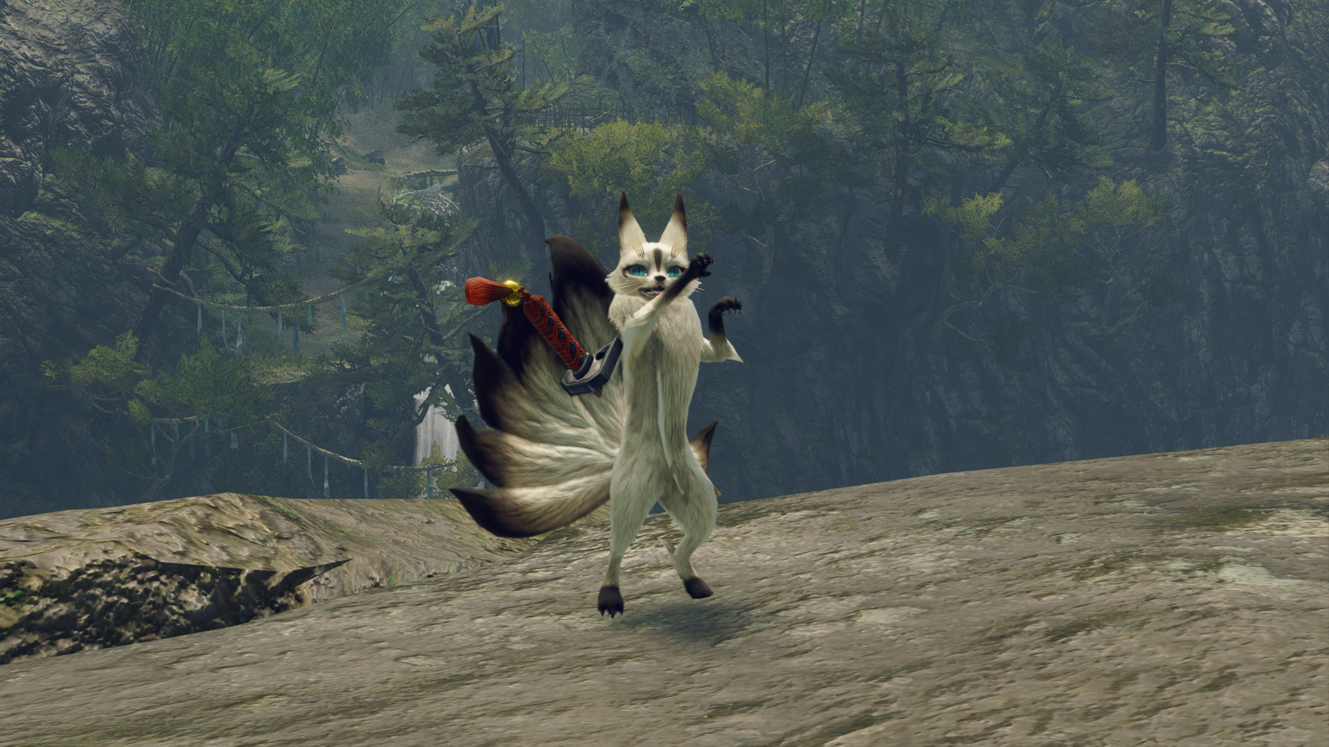 MONSTER HUNTER RISE - "Nine Tails" Palico layered armor set screenshot 6