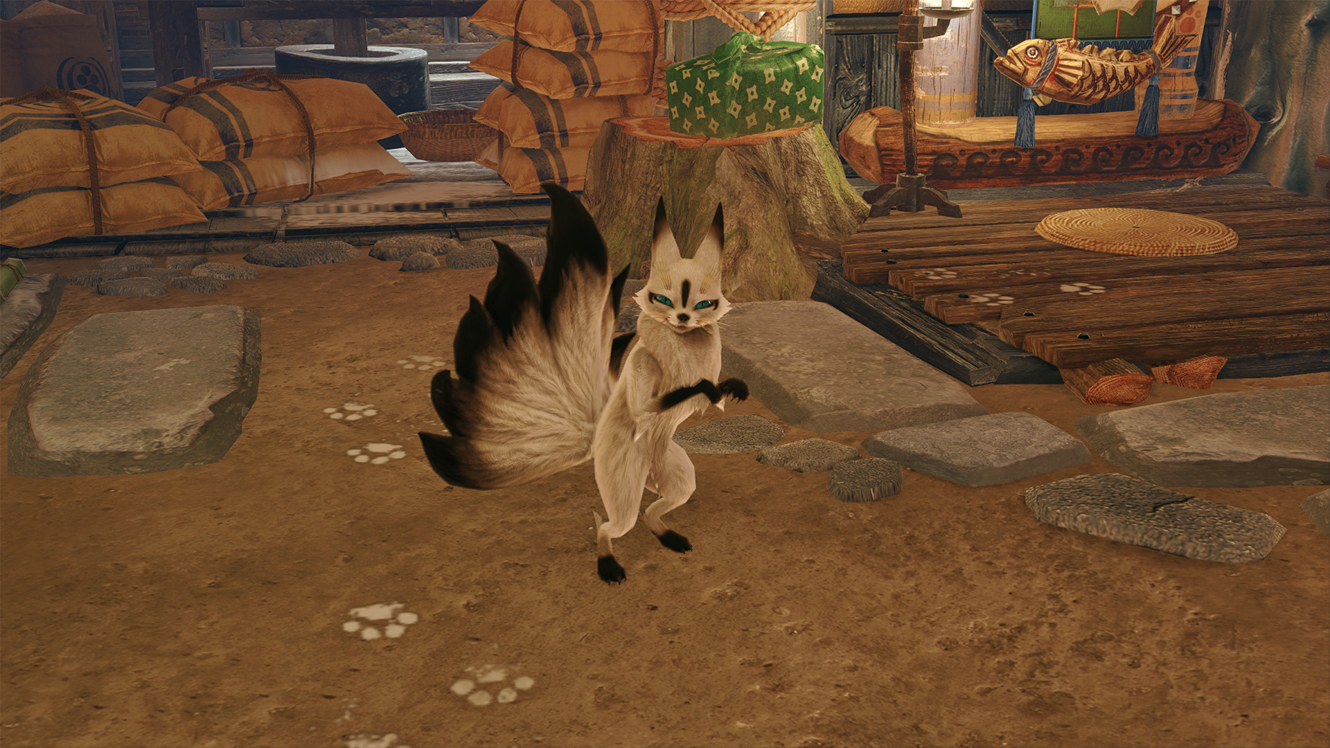 MONSTER HUNTER RISE - "Nine Tails" Palico layered armor set screenshot 1