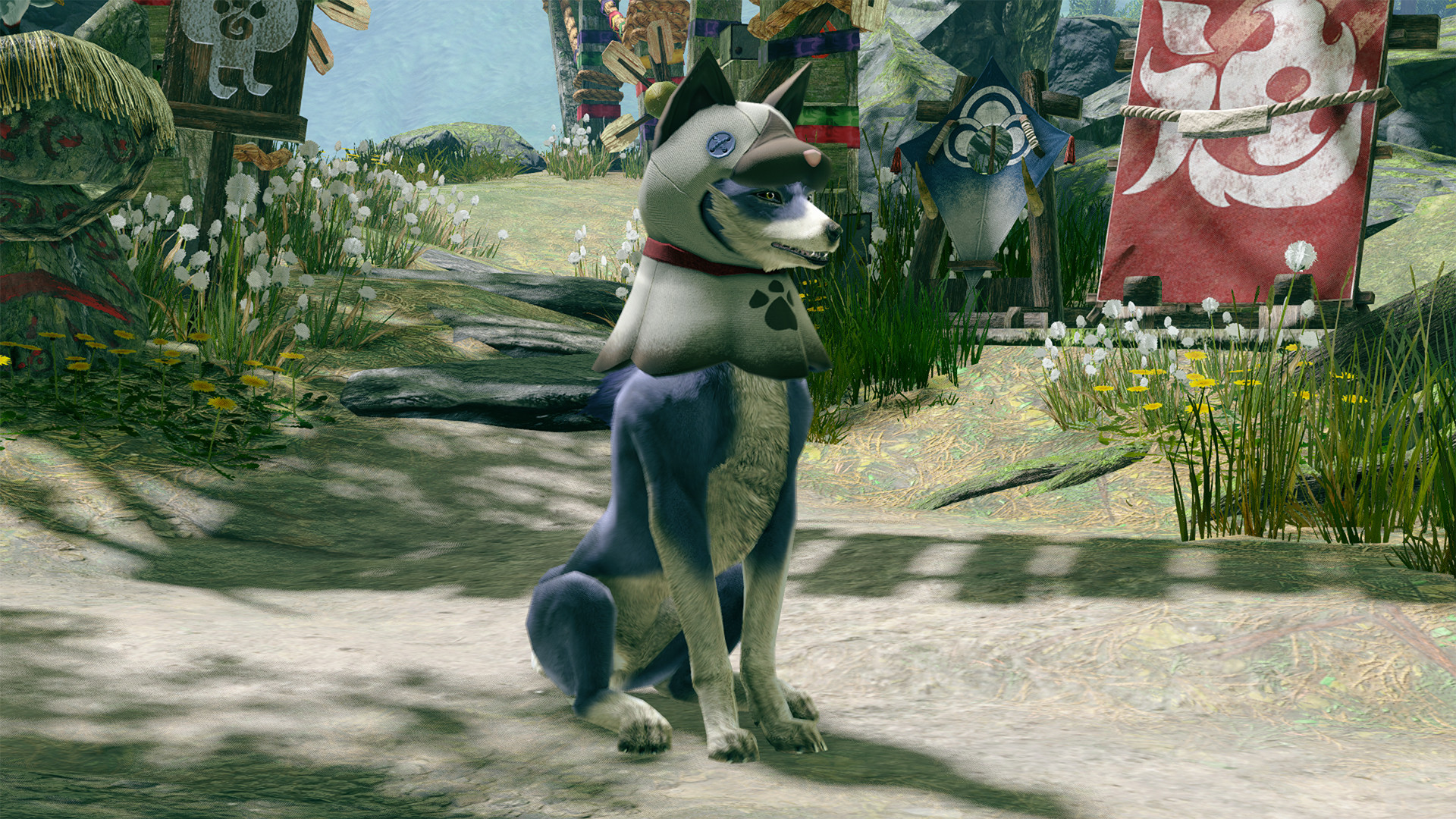 MONSTER HUNTER RISE - "Felyne Mask" Palamute layered armor piece screenshot 1