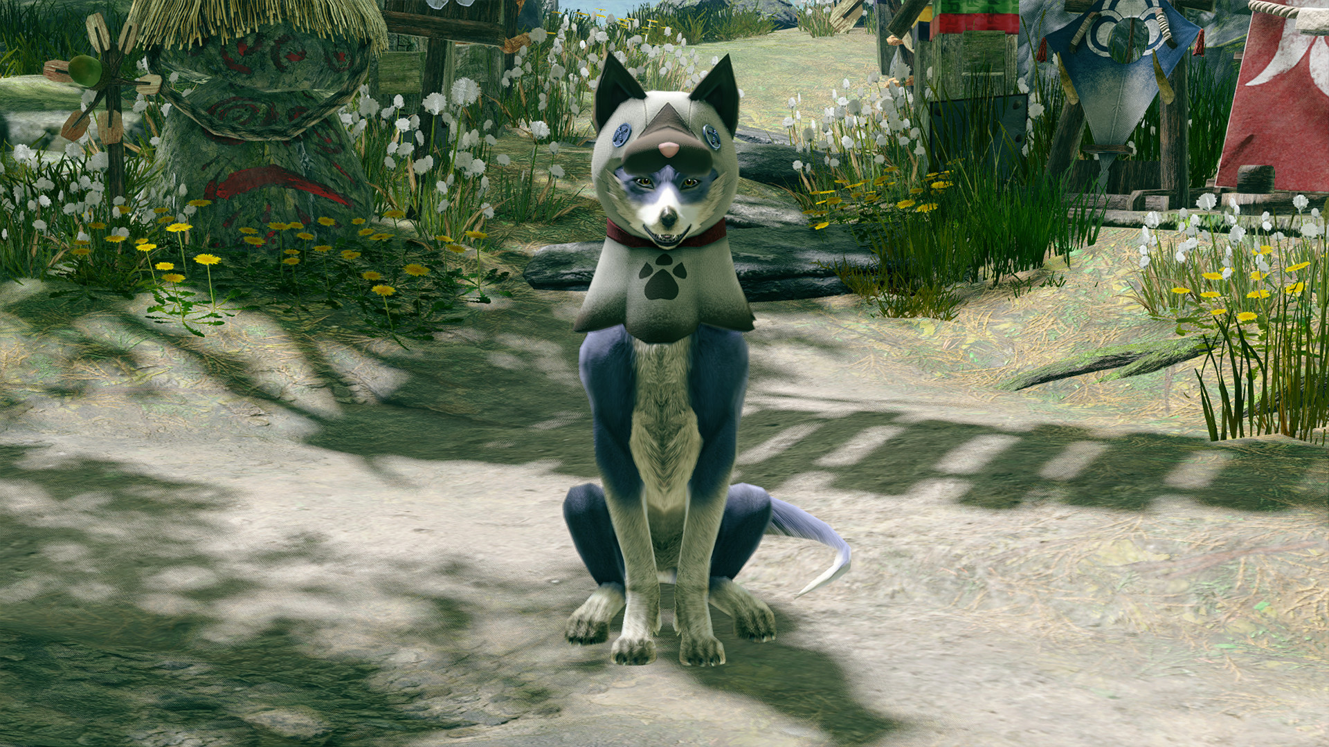 MONSTER HUNTER RISE - "Felyne Mask" Palamute layered armor piece screenshot 2