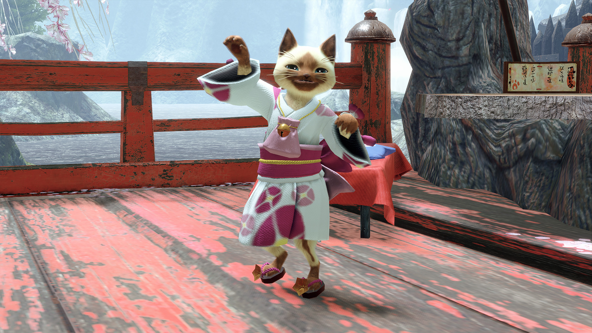 MONSTER HUNTER RISE - "F Floral Yukata" Palico layered armor piece screenshot 4