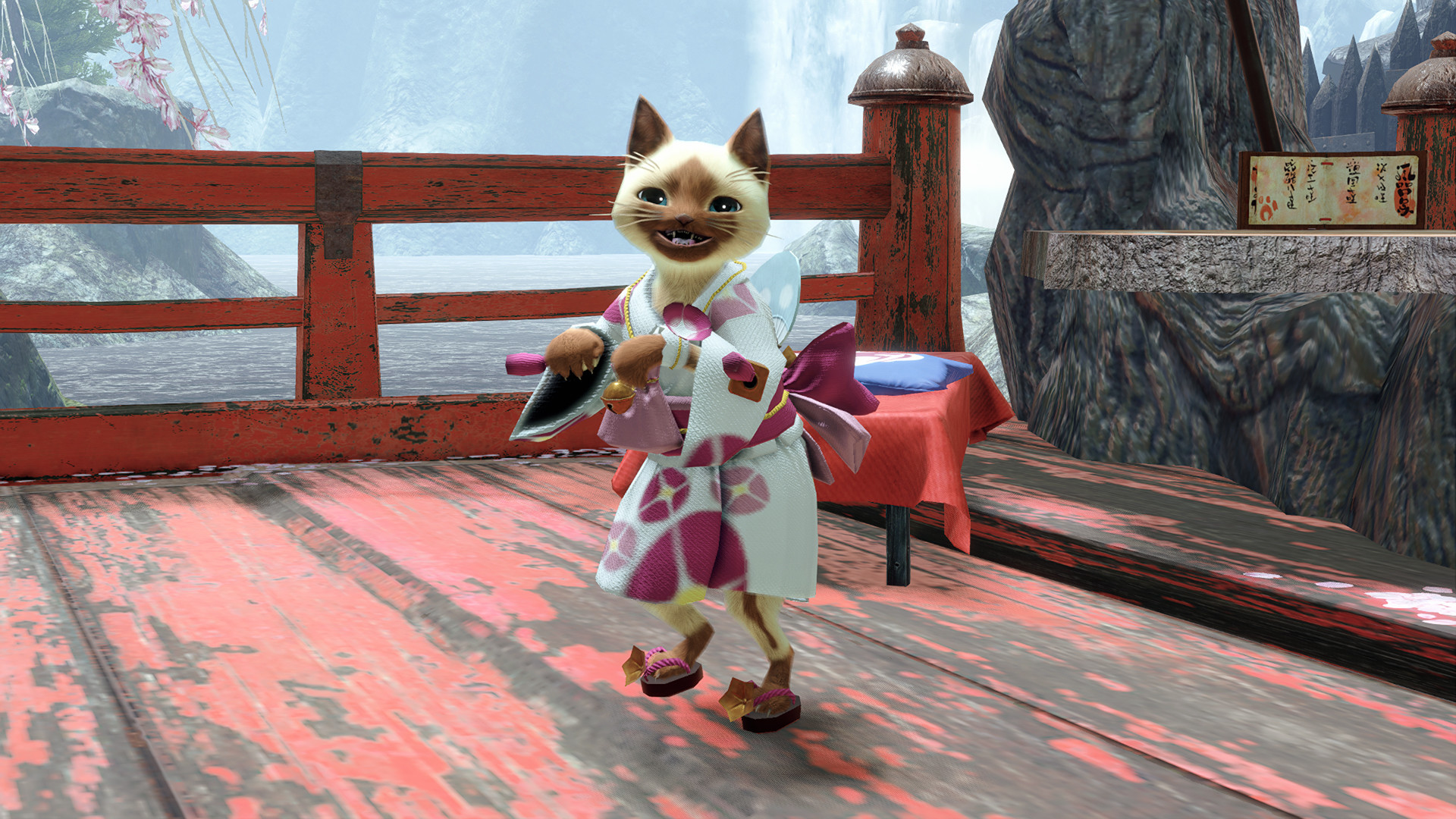 MONSTER HUNTER RISE - "F Floral Yukata" Palico layered armor piece screenshot 5