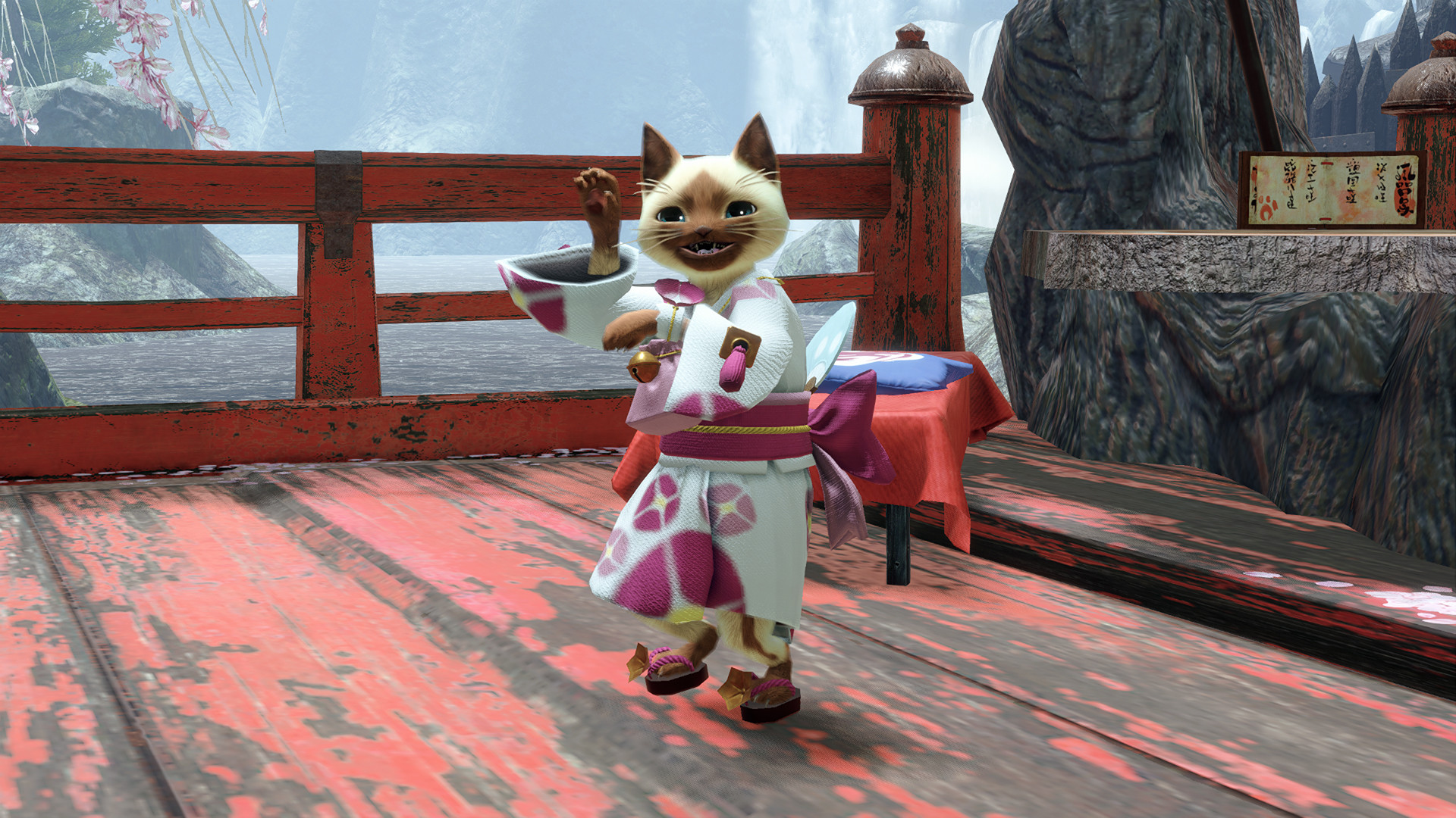 MONSTER HUNTER RISE - "F Floral Yukata" Palico layered armor piece screenshot 6