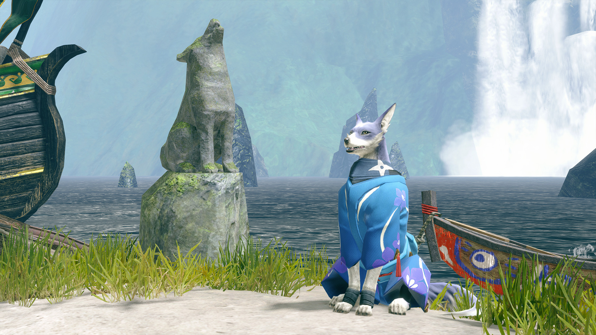 MONSTER HUNTER RISE - "C Floral Yukata" Palamute layered armor piece screenshot 5
