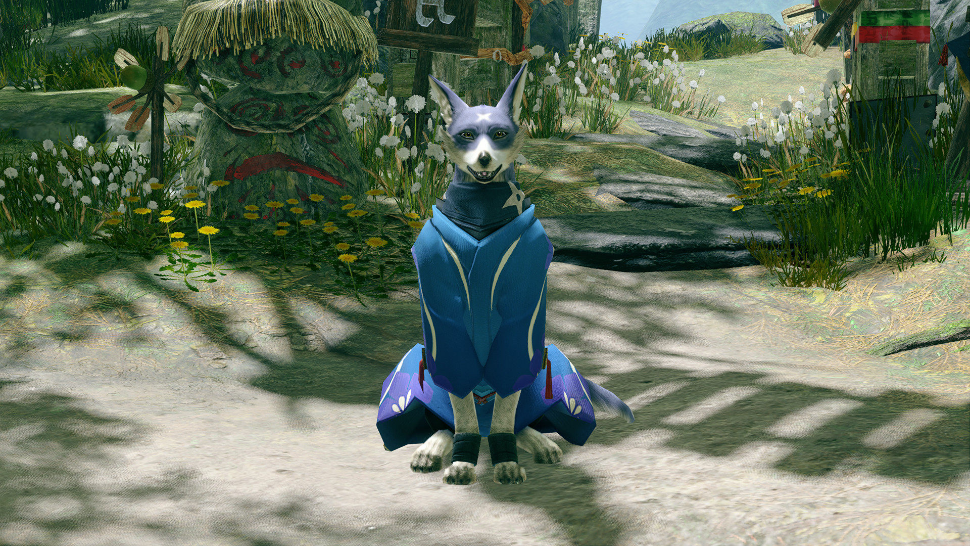MONSTER HUNTER RISE - "C Floral Yukata" Palamute layered armor piece screenshot 4