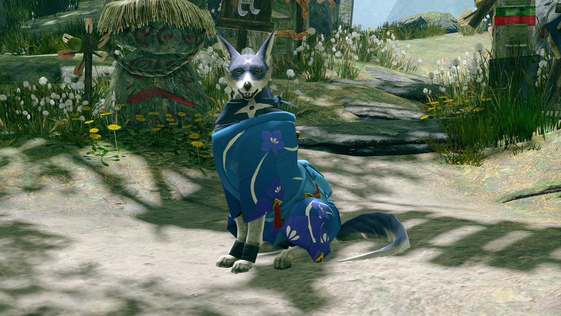 MONSTER HUNTER RISE - "C Floral Yukata" Palamute layered armor piece screenshot 3