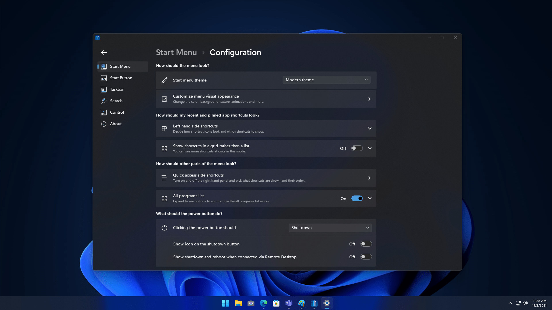 Start11 screenshot 8