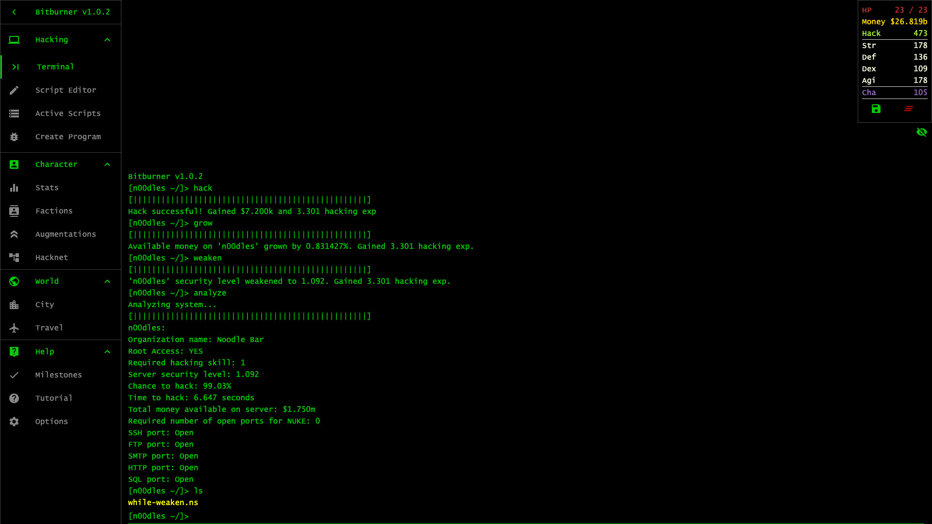 Bitburner screenshot 3