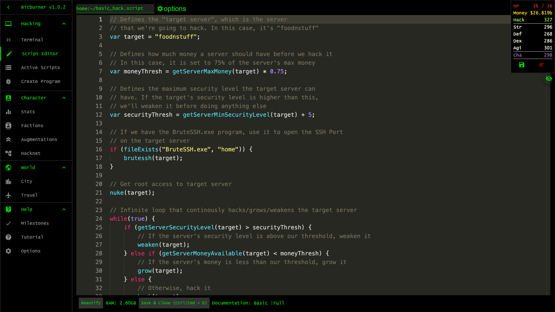 Bitburner screenshot 1